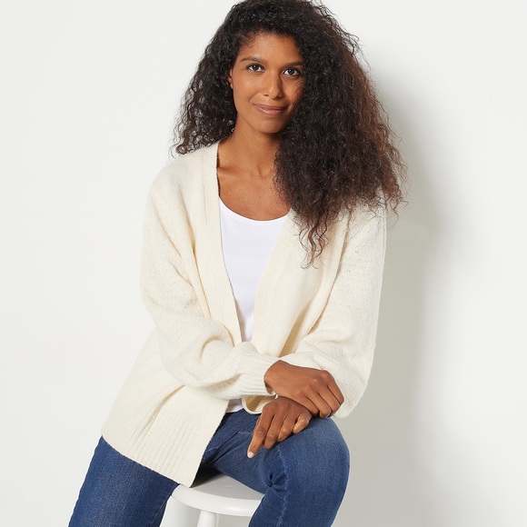 All Worthy Hunter McGrady Cardigan with Novelty Stitch - Ivory (XS) A455461 - Picture 1 of 4